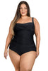 Plus Size Shaping High Waisted Brief and Tankini Swimsuit Set
