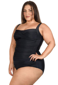 Plus Size Shaping High Waisted Brief and Tankini Swimsuit Set