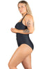Petite Halter One-Piece Swimsuit with Ruched Bust