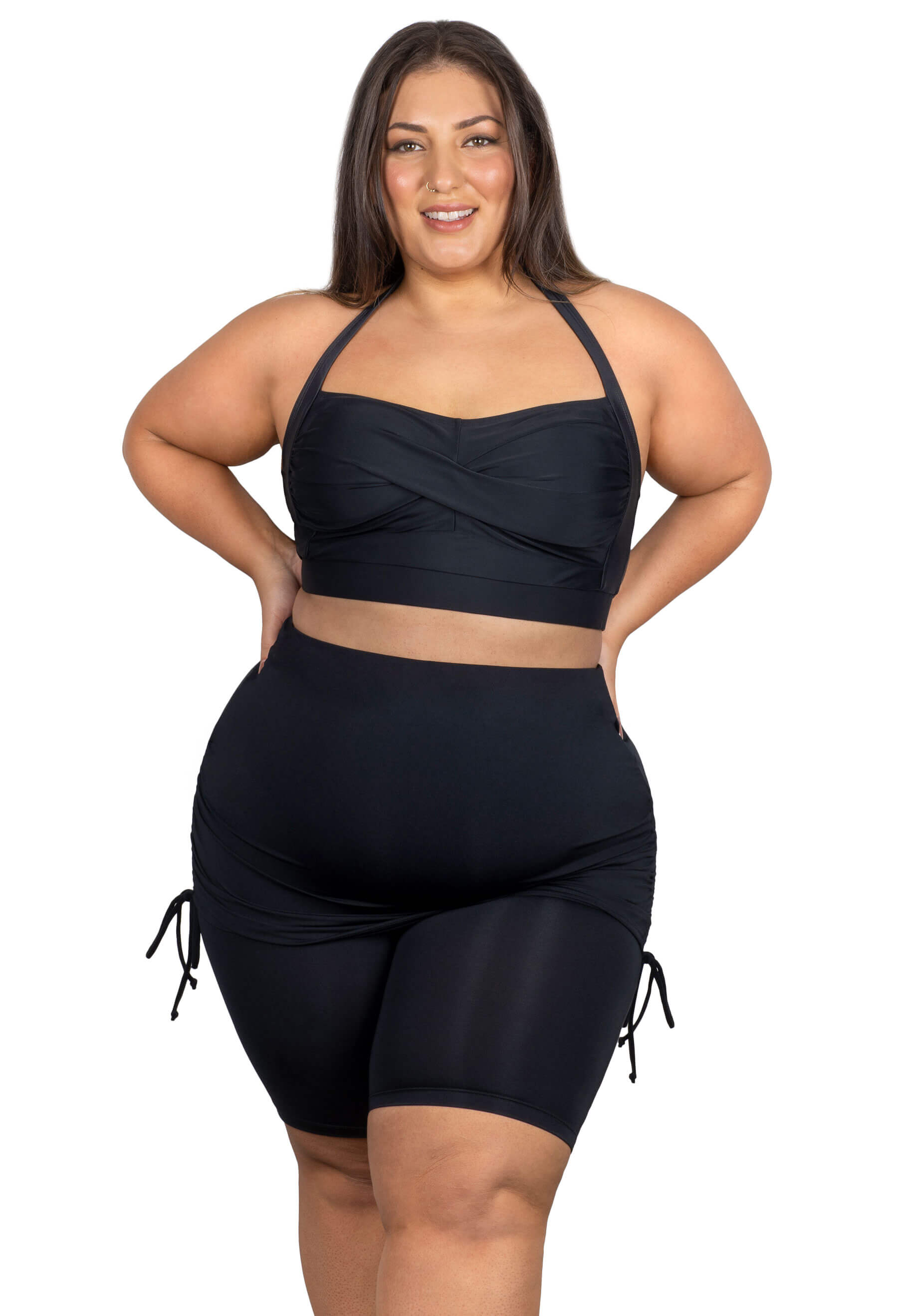 Plus Size Swim Shorts with Skirt, SWIMWEAR