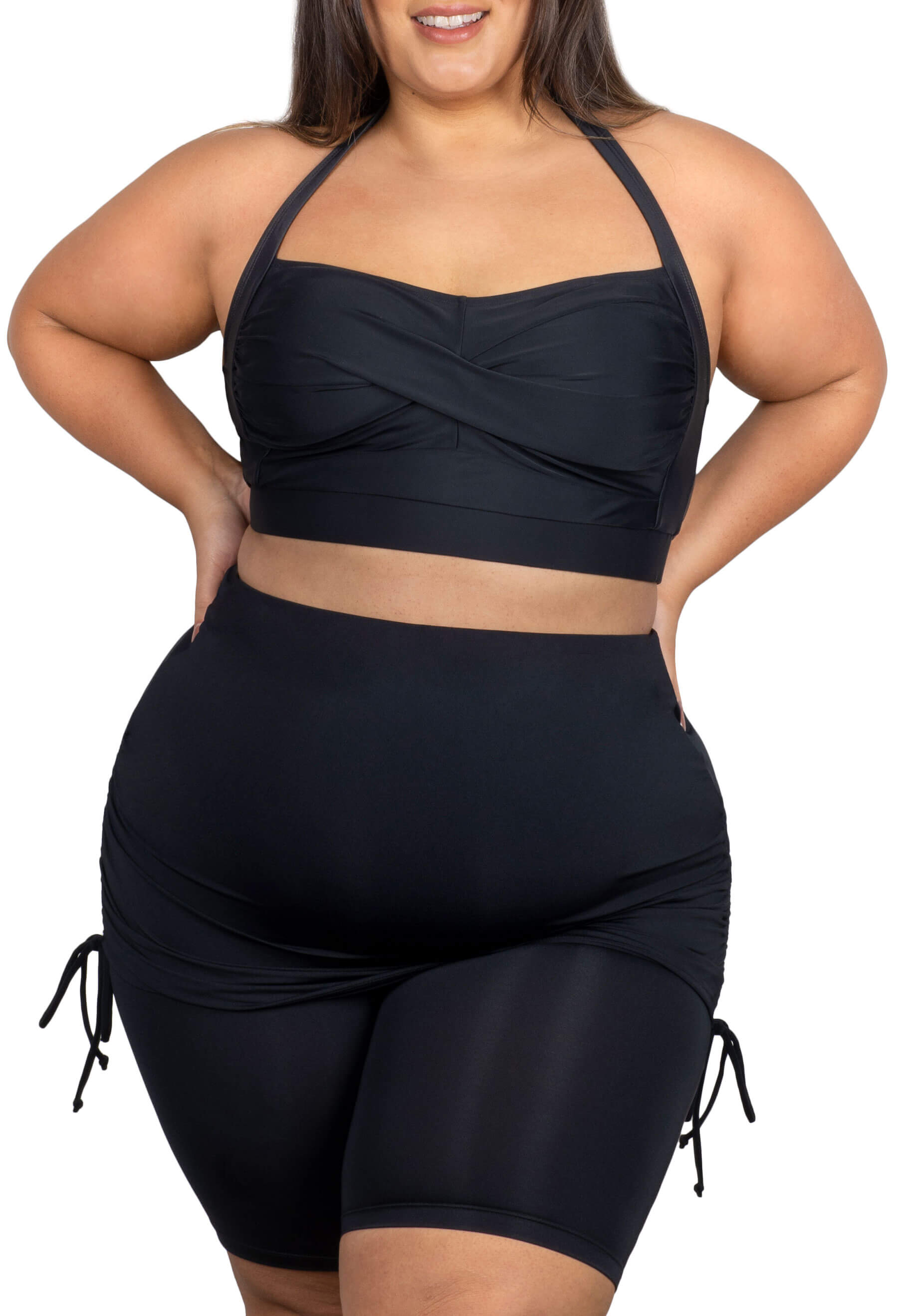 Plus Size Anti-Chafing Swim Skirt and Bikini Set, Swimwear