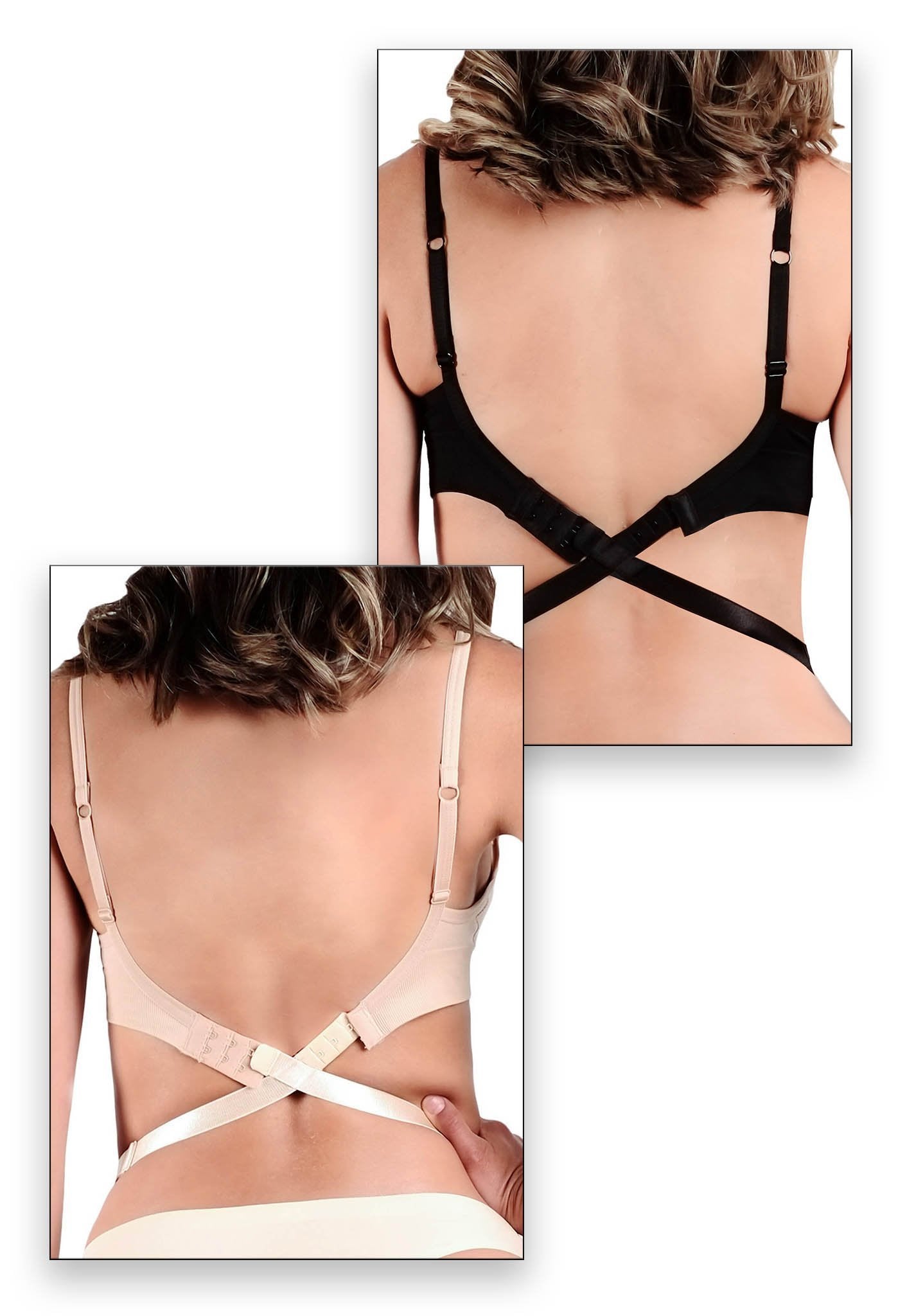 Women Low Back Backless Bra Strap Adjustable Extender