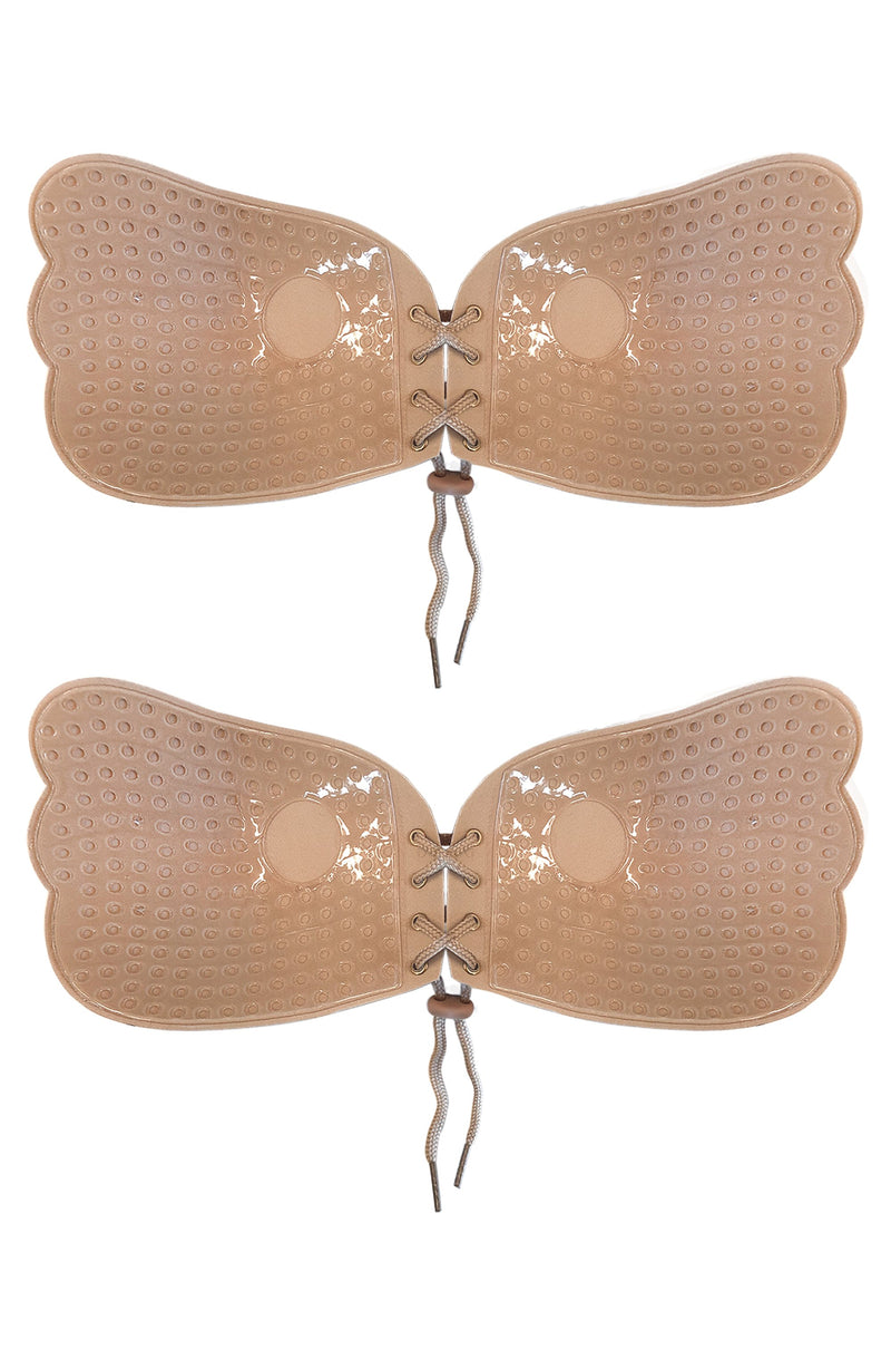 2 Pairs Nude Bust-Enhancing Strapless Bra