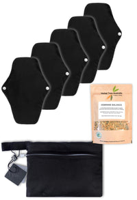 Day Reusable Stay-Dry Pads + Hormone Balancing Tea Set