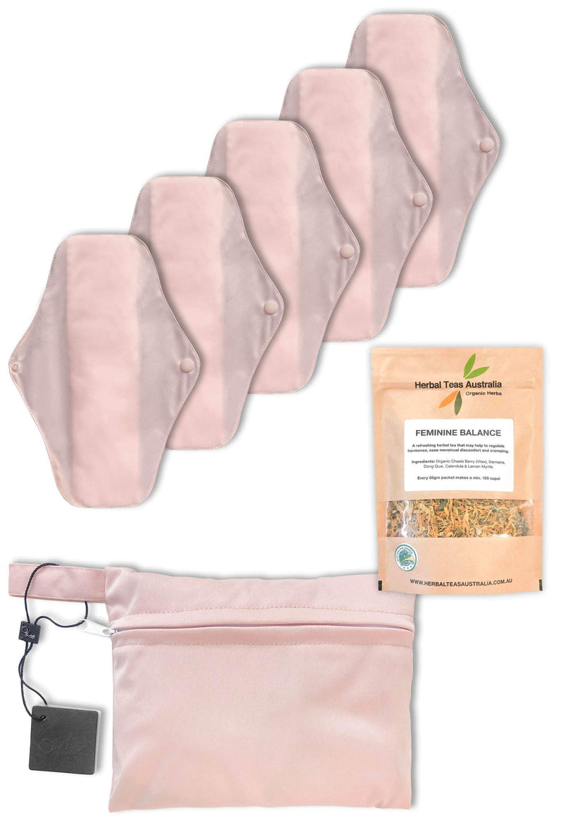 Day Reusable Stay-Dry Pads + Hormone Balancing Tea Set