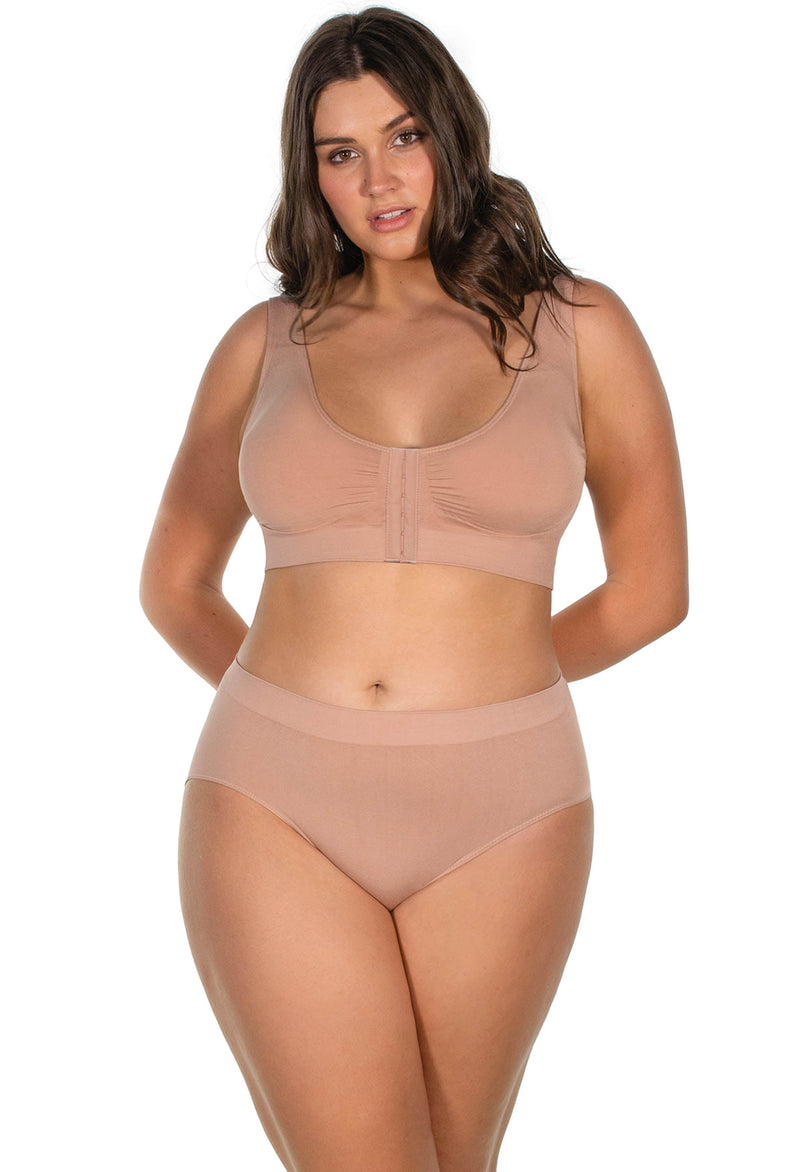 Bamboo Padded Front Closure Wire Free Bra