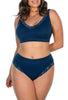 Lace Minimiser Wire Free Bra & Lace High Cut Brief Set