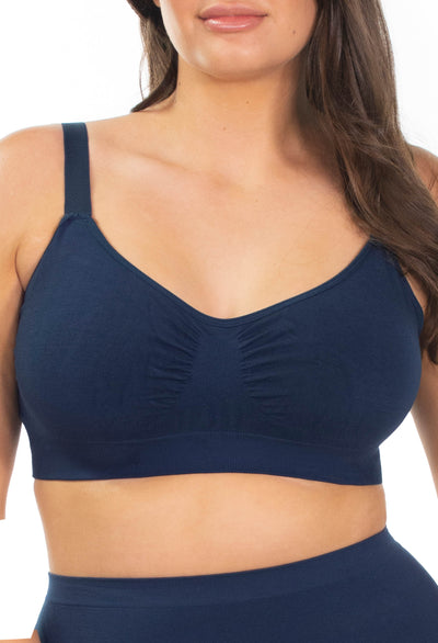 Bamboo Padded Wire Free Bra - Pacific Blue