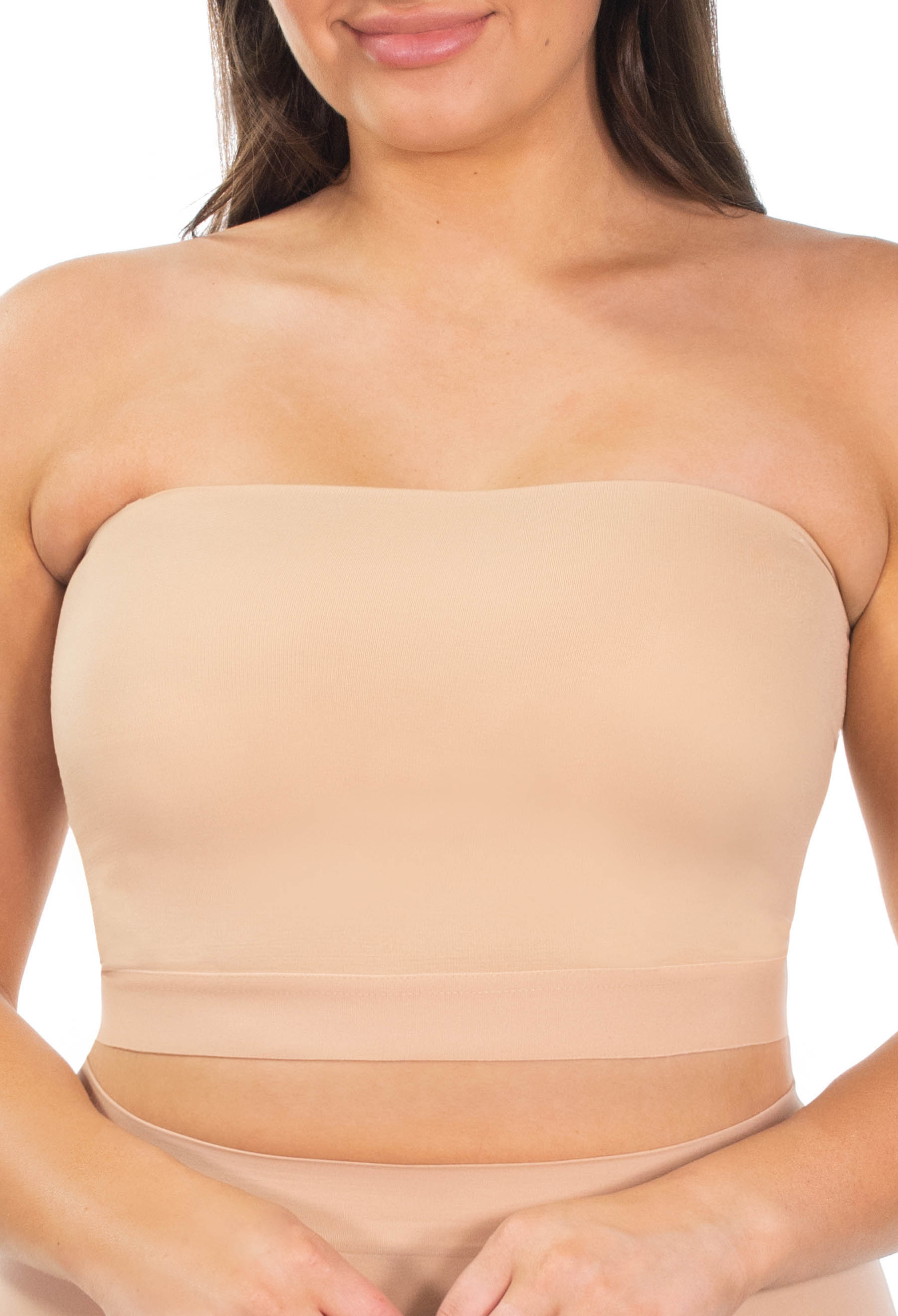 Women Summer Tube Top, Swim Top. 2 Layers Included Inserted Bra