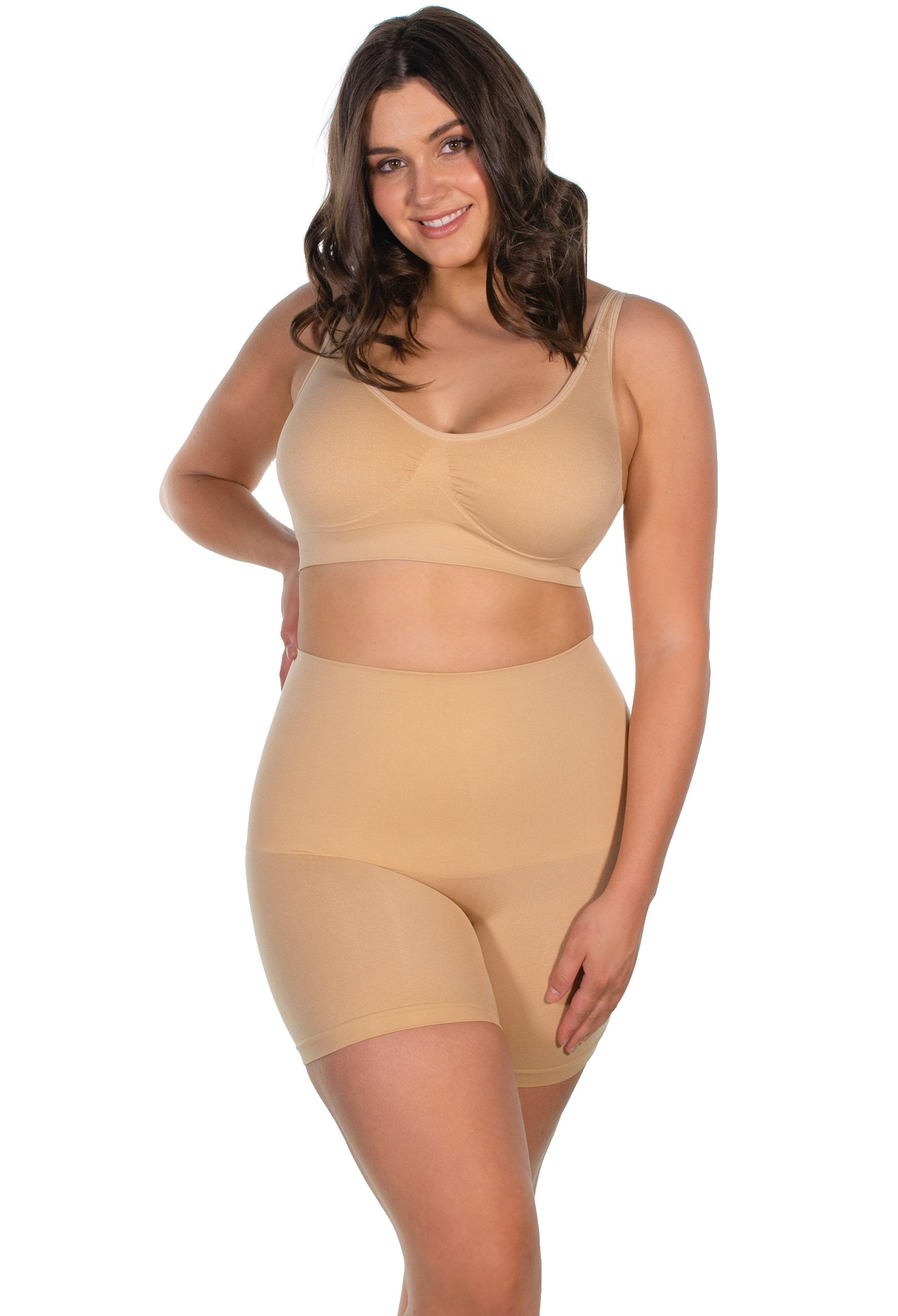 Short Power Net Girdle with Removable Straps - Smooth and Slim