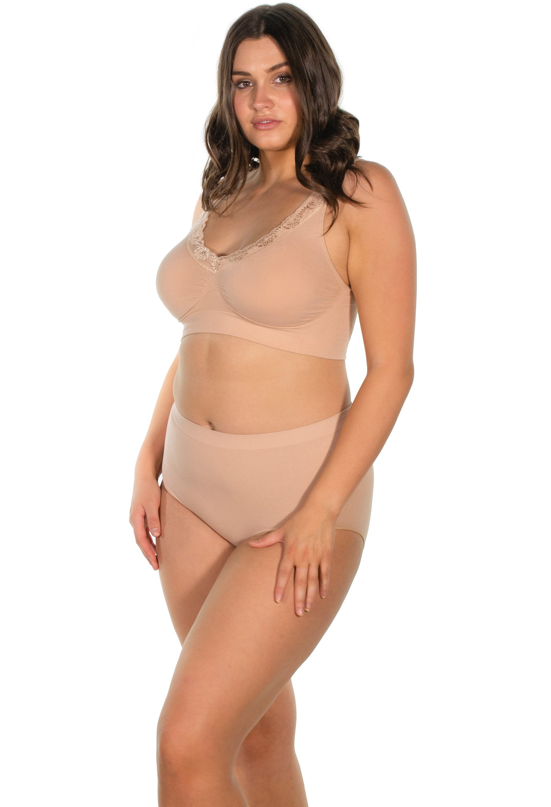 Cotton Lace Sleep Bra, Fits Up to Cup E