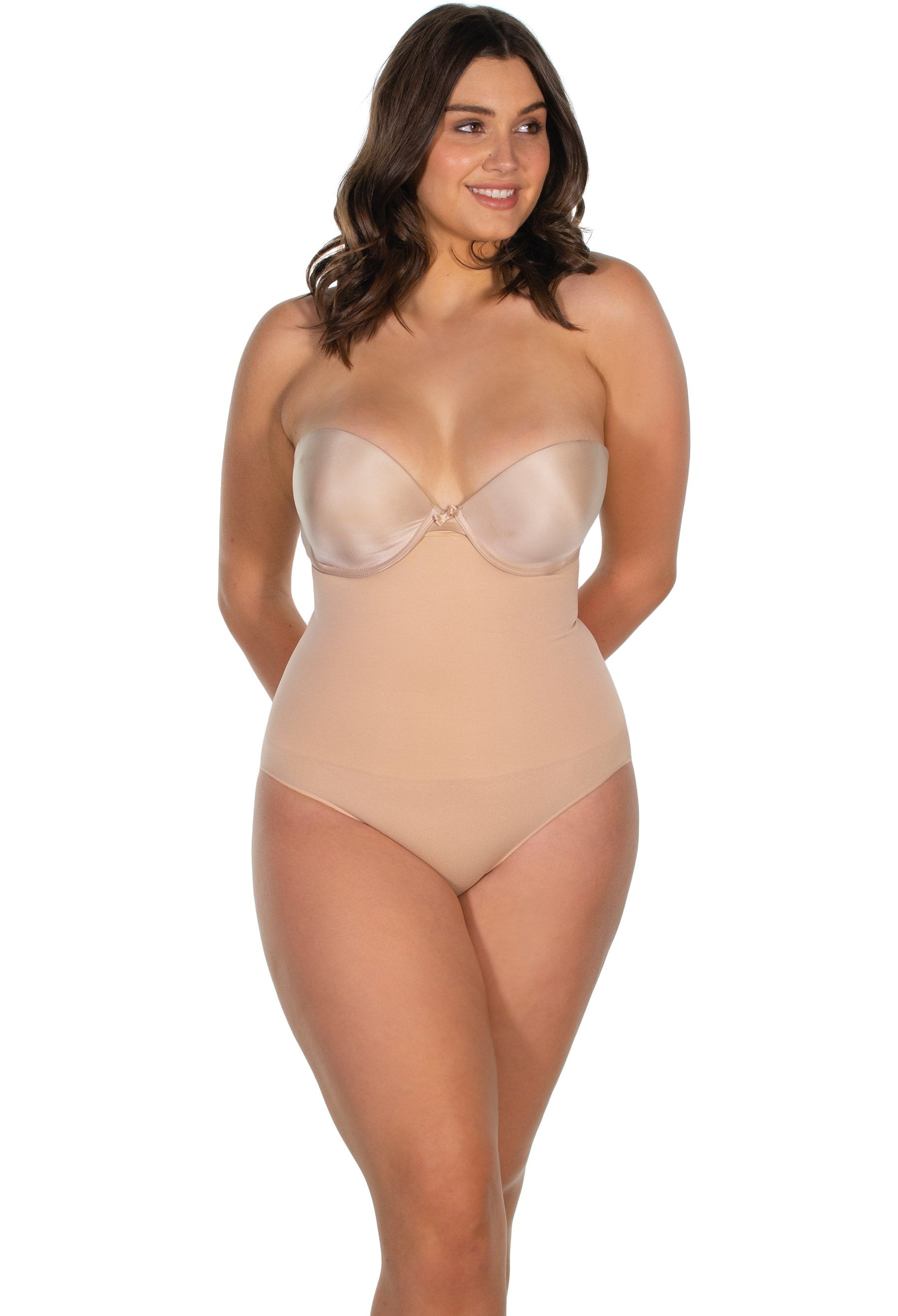 SlimMe Supportive Maternity Bodysuit with Cushioned Straps X-Large / Nude
