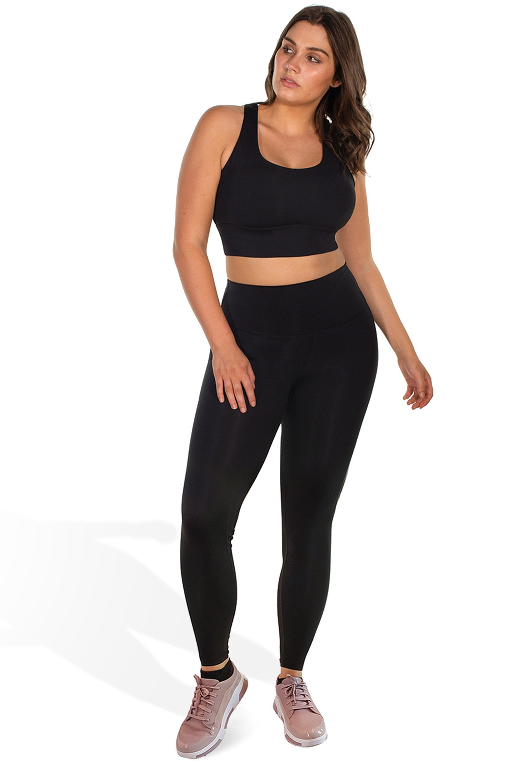 Plus Size High Waisted Full Length Athleisure Leggings B Free AU
