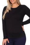 Bamboo Long Sleeve Relaxed Fit Tee - 2 Pack Black