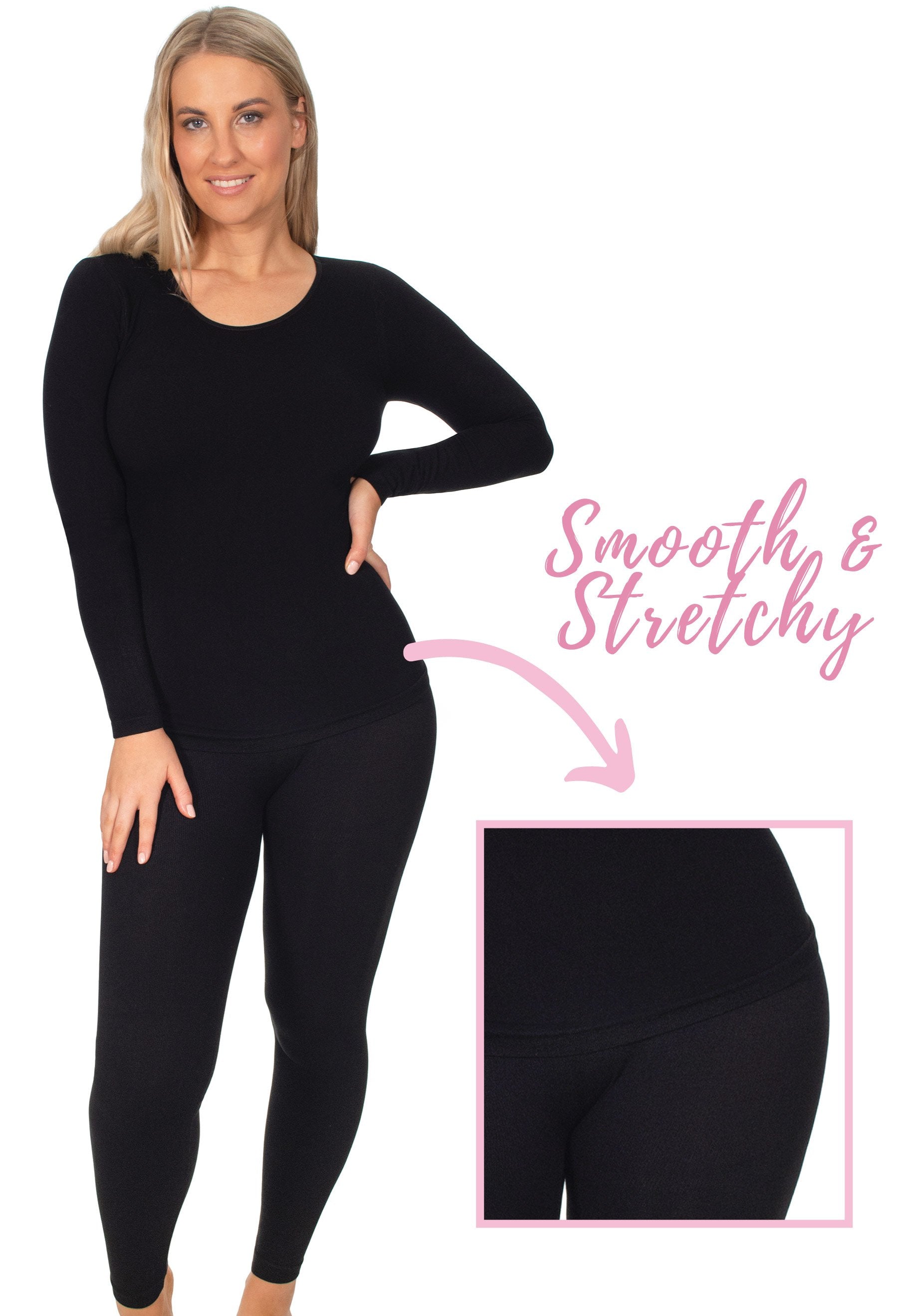 Ladies Thermal Seamless Super Soft Brushed Leggings Fleece Winter