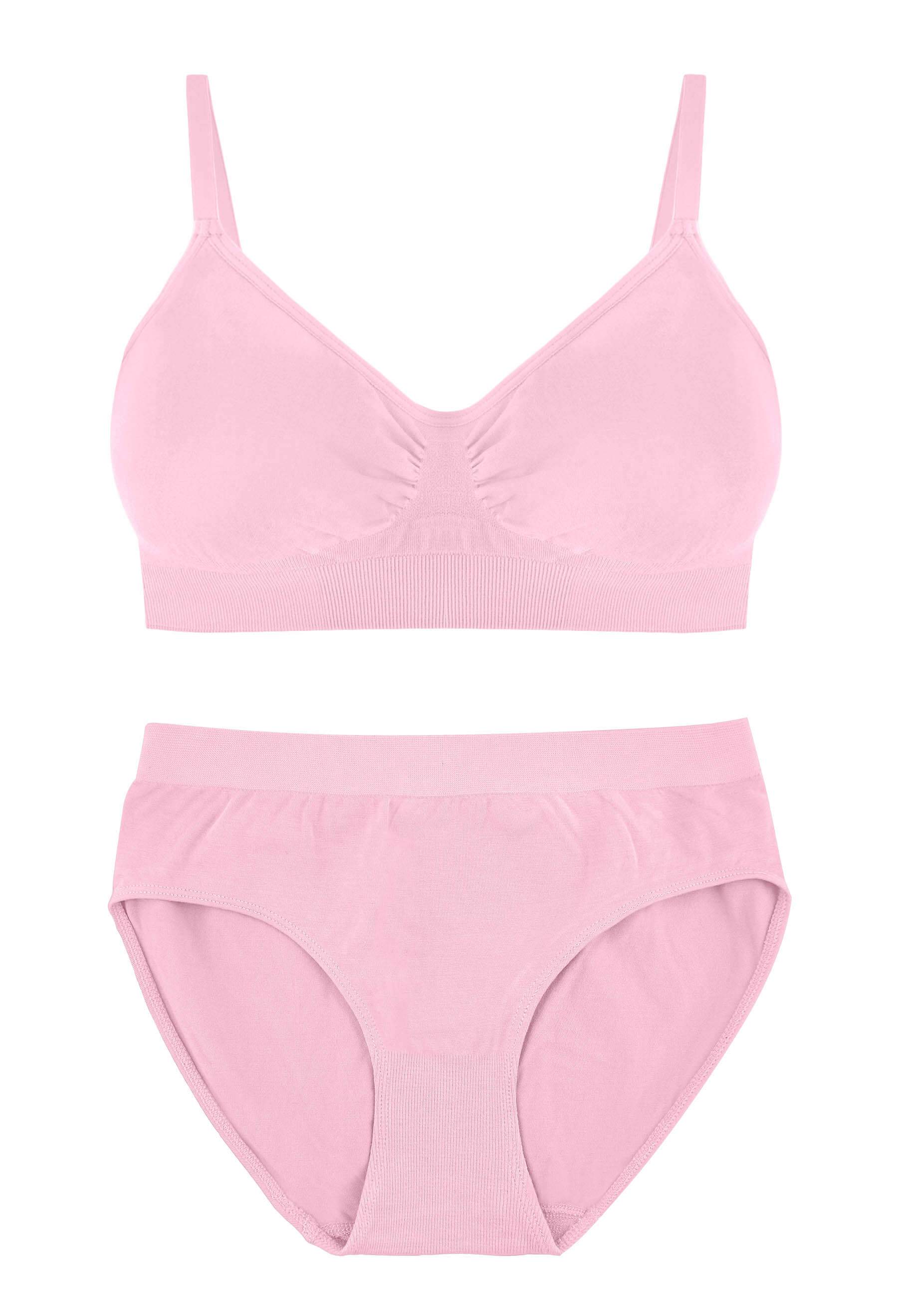 Bamboo Padded Wire Free Bra and High Cut Brief Set