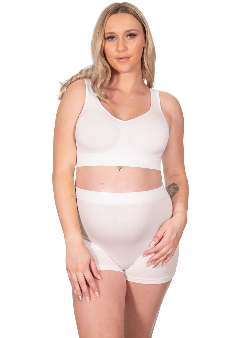 Pregnancy Wire Free High Back Pull On Crop Top