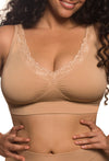 Full Bust Wire Free Minimiser Bra + 3x4 Hook Bra Extender Set